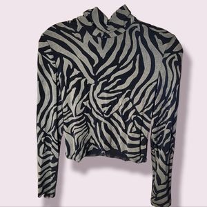 Joseph Ribhoff Zebra Print Crop Top Listed Size 8 but runs small